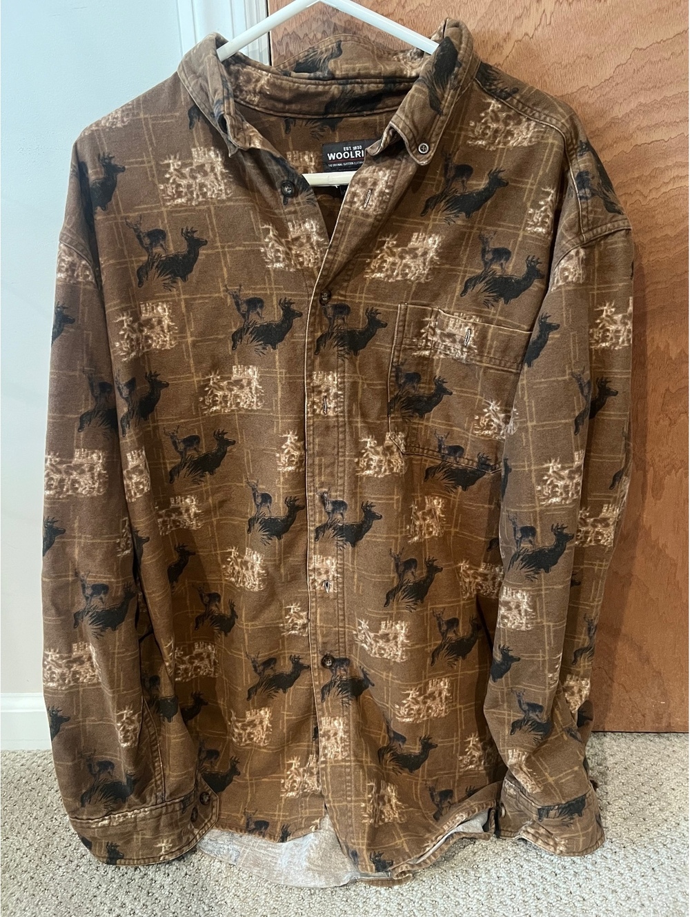 Vintage Woolrich Deer Flannel Button Down Shirt